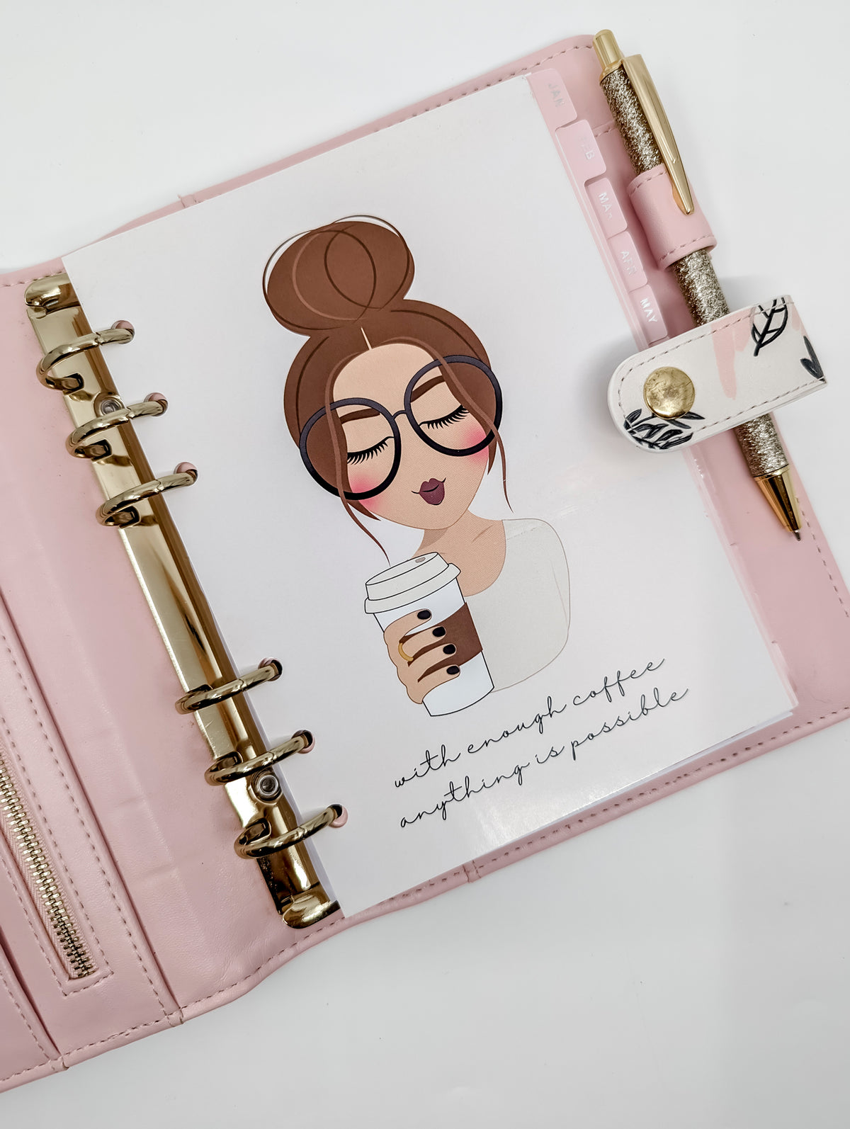 With Enough Coffee Anything is Possible Planner Dashboard (B6 or Personal Size)