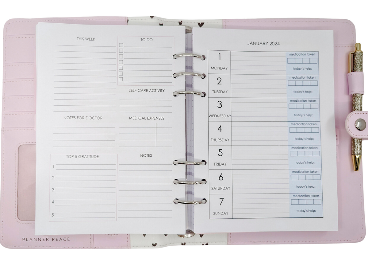 A5 Weekly Layout for Medical Treatment