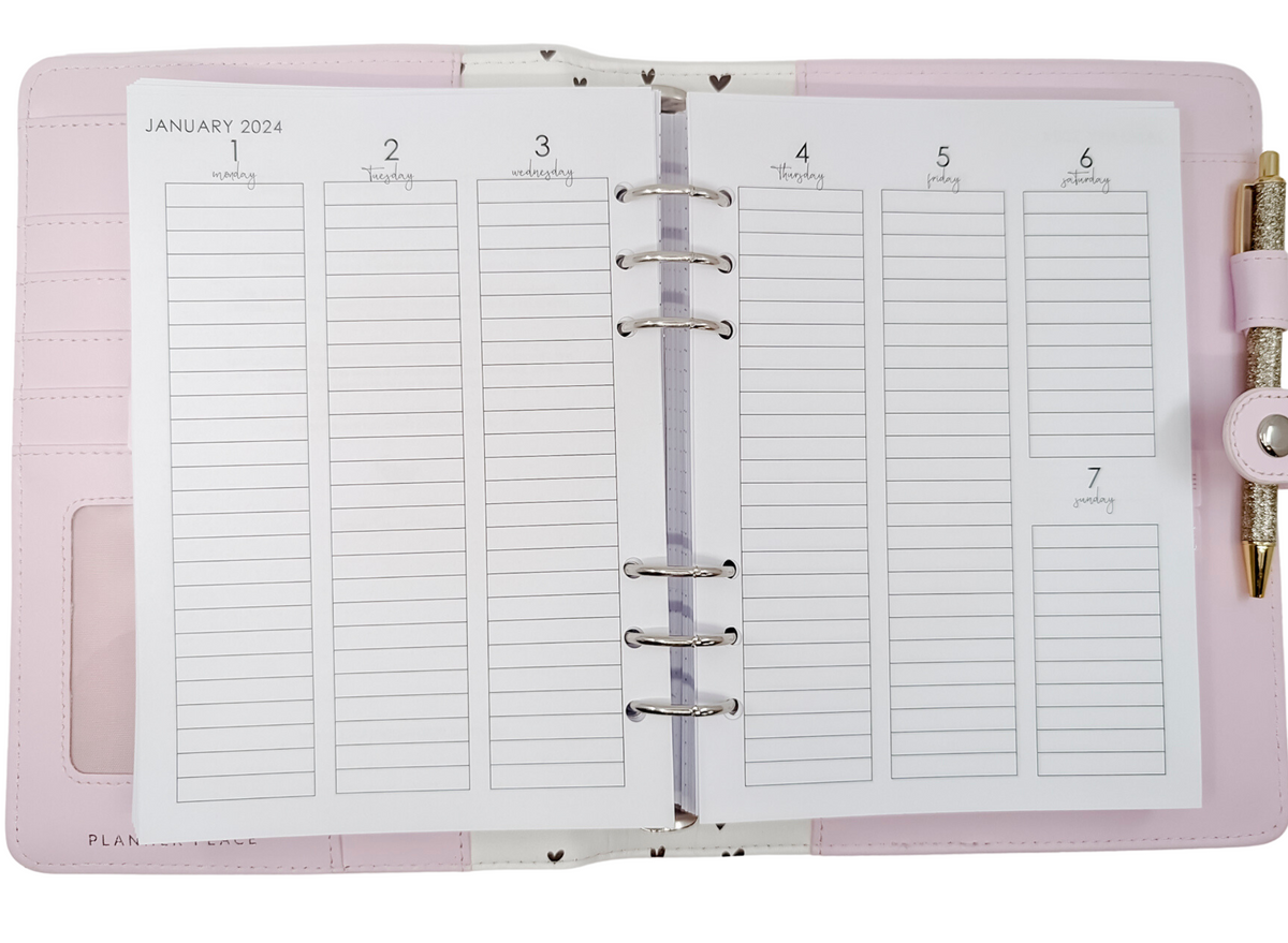 A5 Planner Refill pages weekly planner inserts for Planner Peace 6 ring planners