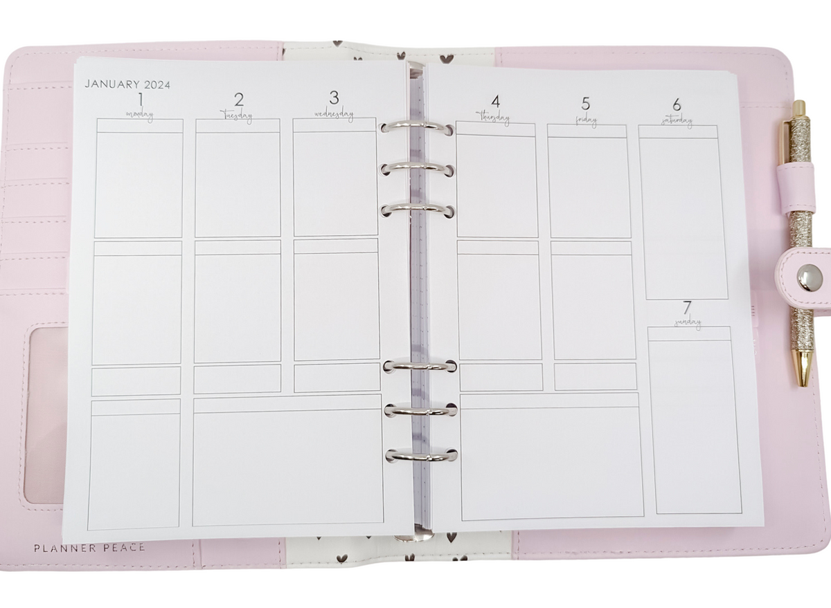 A5 Weekly Layout with To Do List &amp; Meal Plan