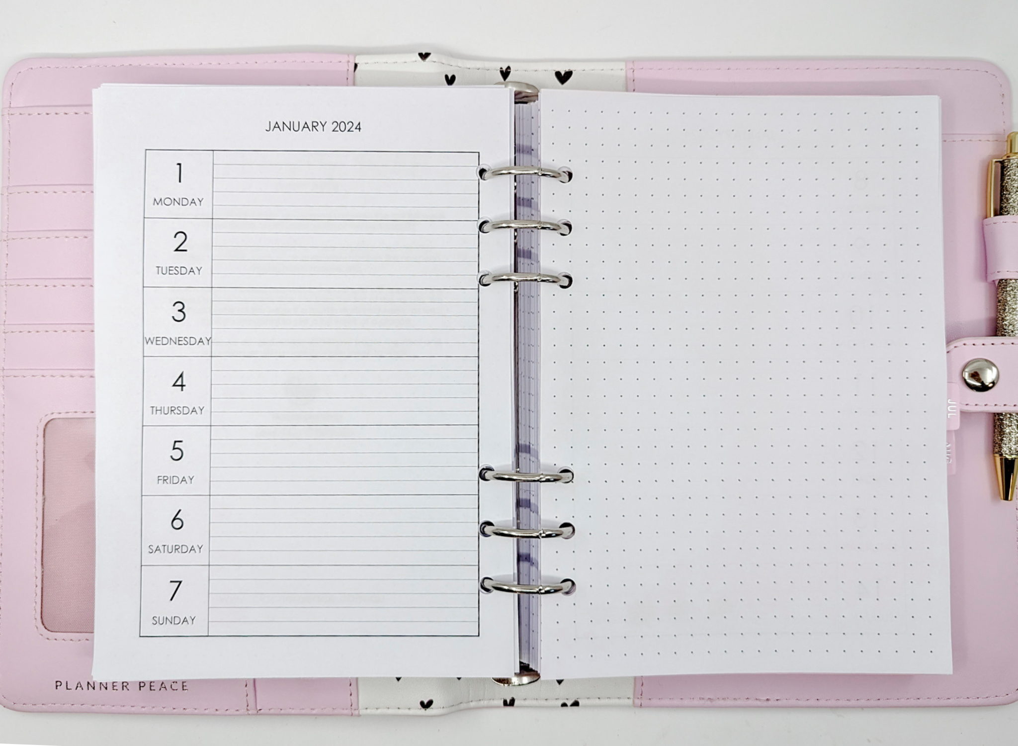 Filofax 2024 Personal Week on One Page with Notes Planner