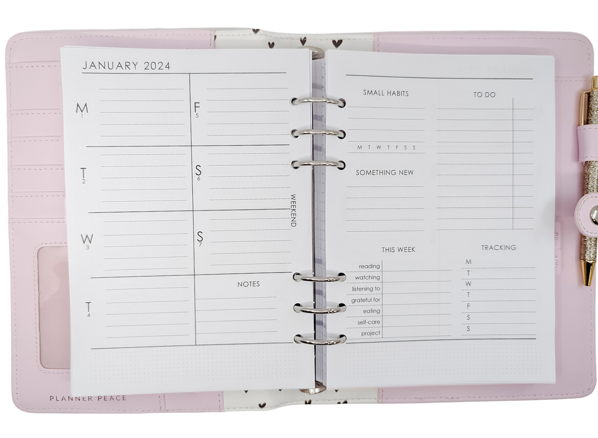 Weekly planner refill A5 size for Kikki.K, Filofax and Planner Peace
