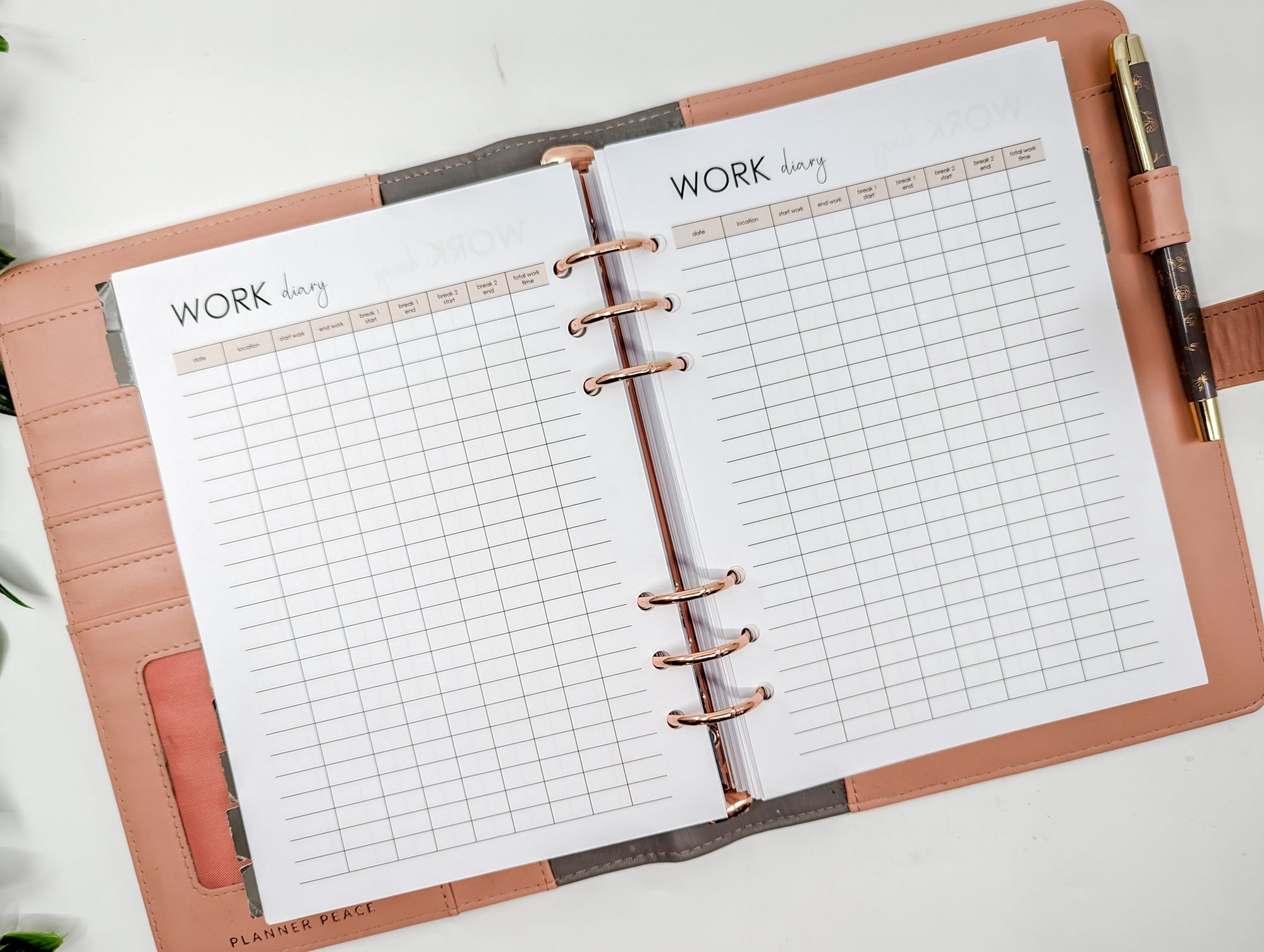 A5 Work Diary planner refill by Planner Peace Australia