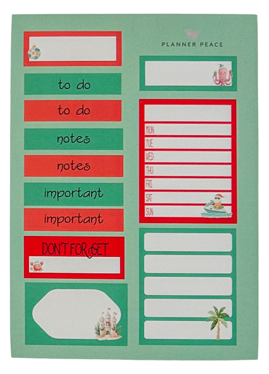 Tropical Christmas Stickers – 3 A6 Sheets