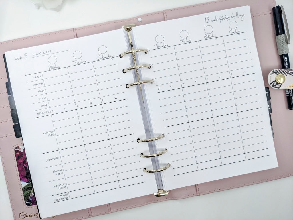 12 week fitness challenge inserts