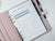 Health and fitness inserts for A5 planners including Planner Peace A5 Ring binders, Kikki K and Filofax planners