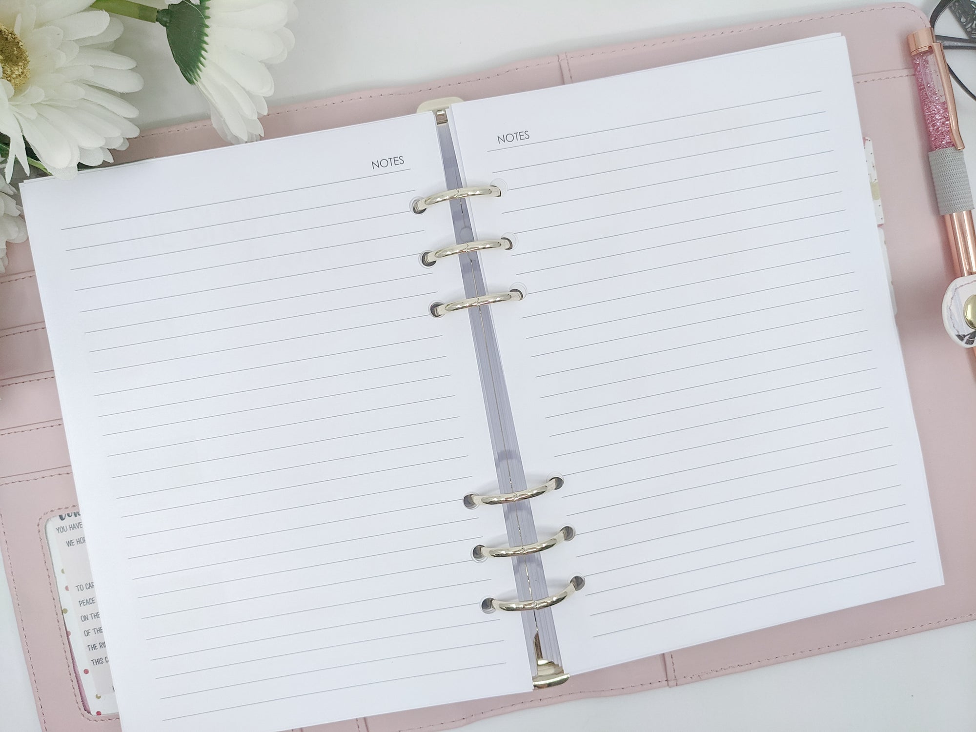 A5 lined paper planner refill