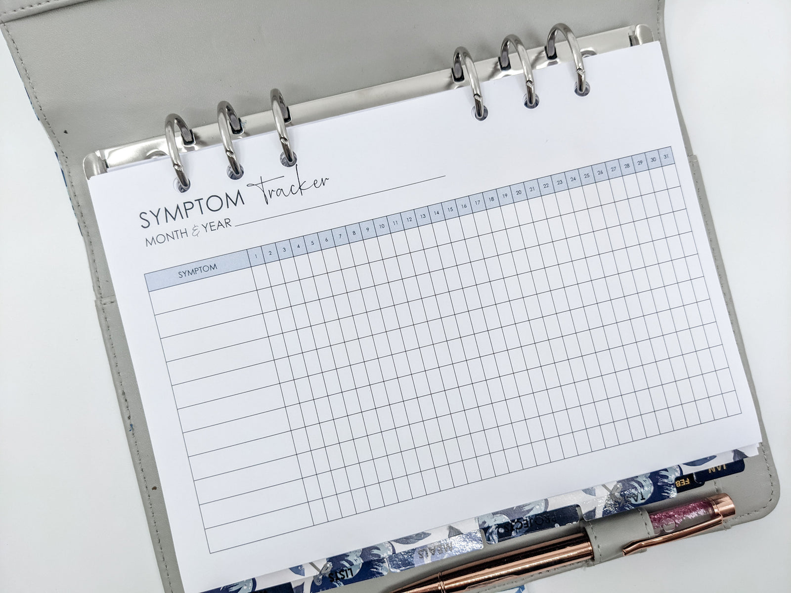 A5 Symptom Planner Refill by Planner Peace. Fits A5 planners, Kikki.K, Filofax etc