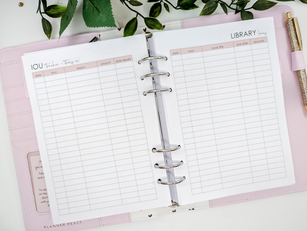 A5 IOU planner refill for A5 planners