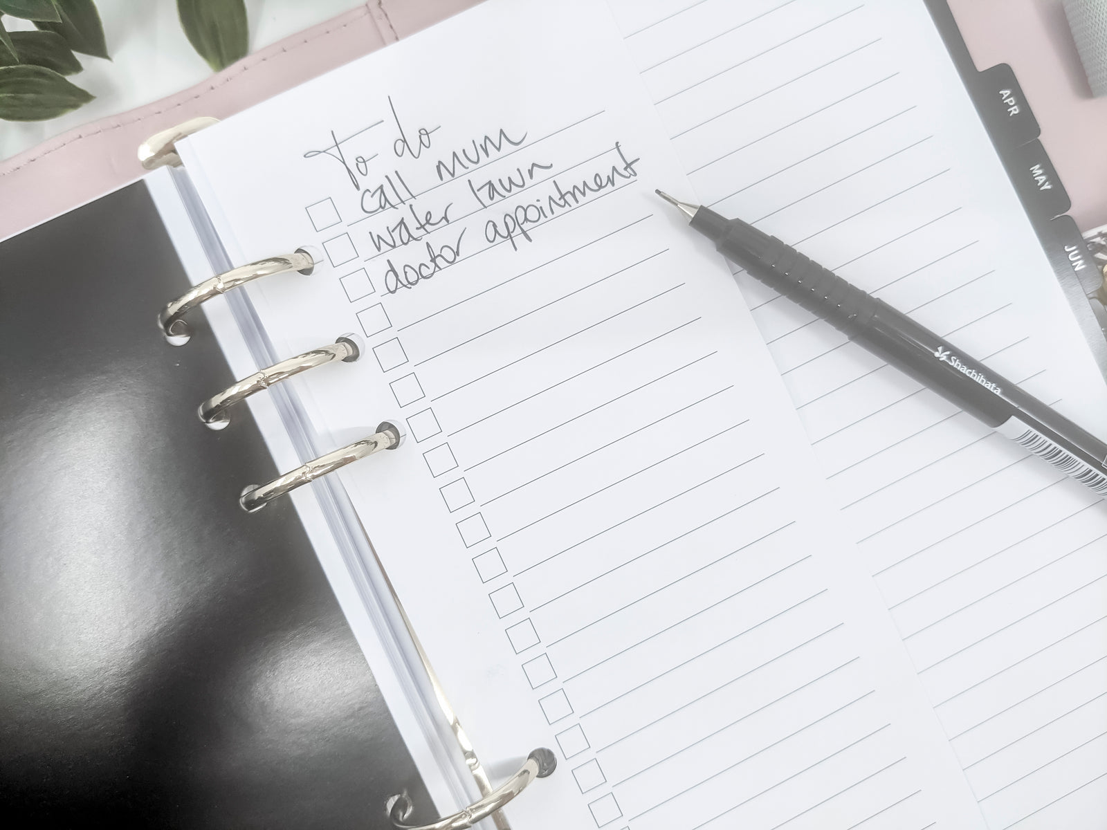 Half size to do list planner refill