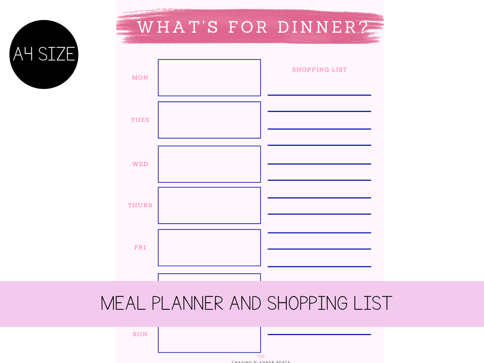 A4 Meal Planner & Shopping List - Digital Download