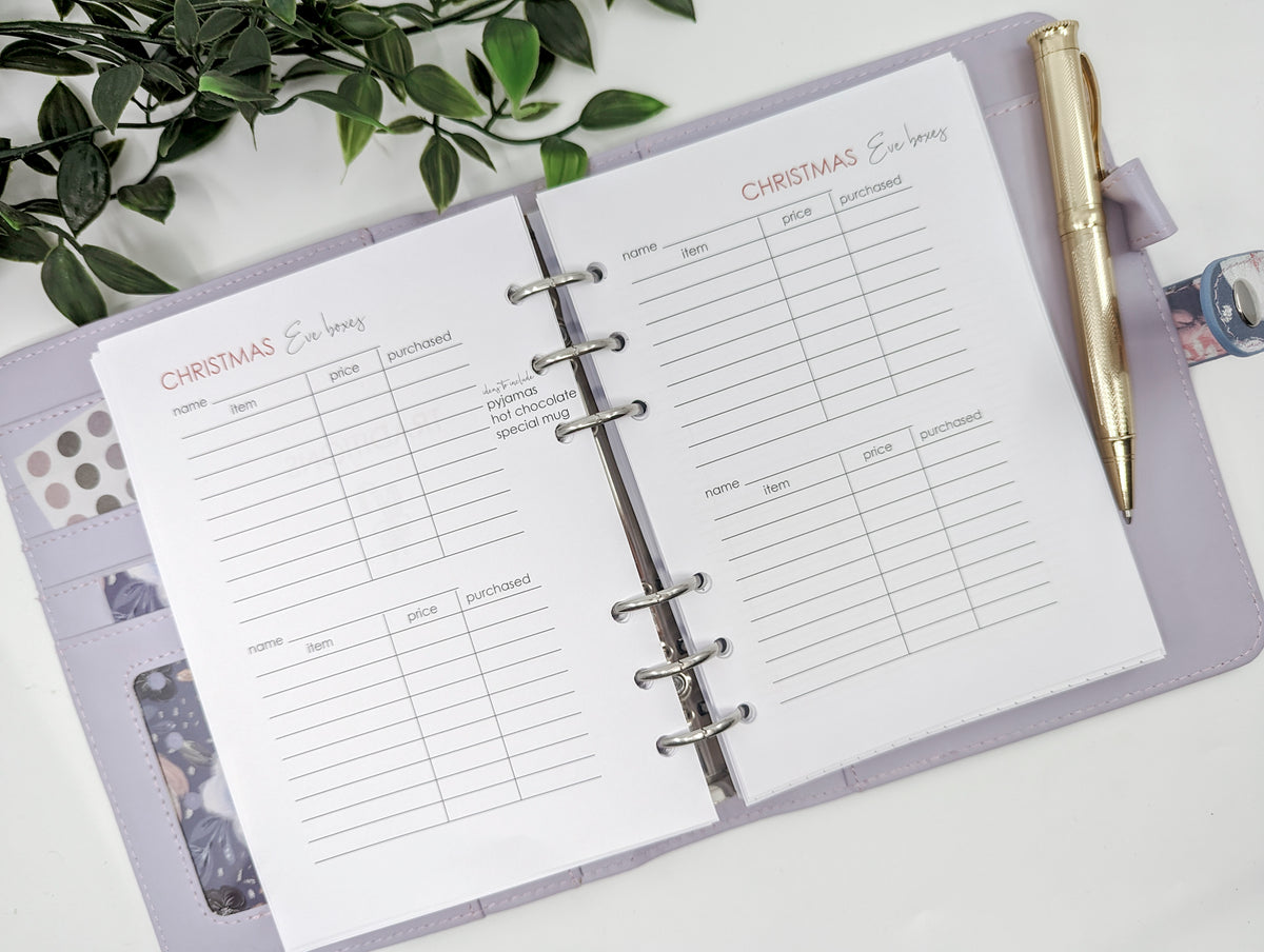 B6 Christmas Organiser Planner Inserts by Planner Peace Australia