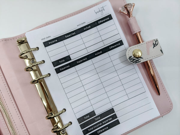 Budget Tracker Planner Inserts for B6 Planners by Planner Peace ...