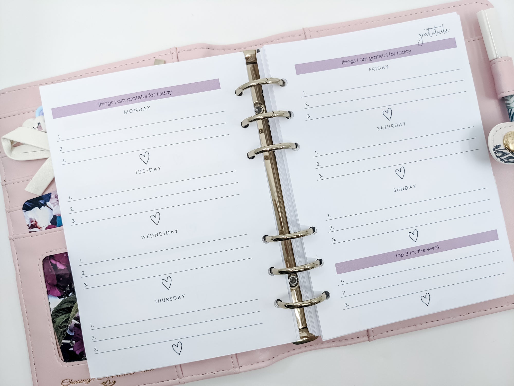 Gratitude B6 size planner inserts for B6 planners