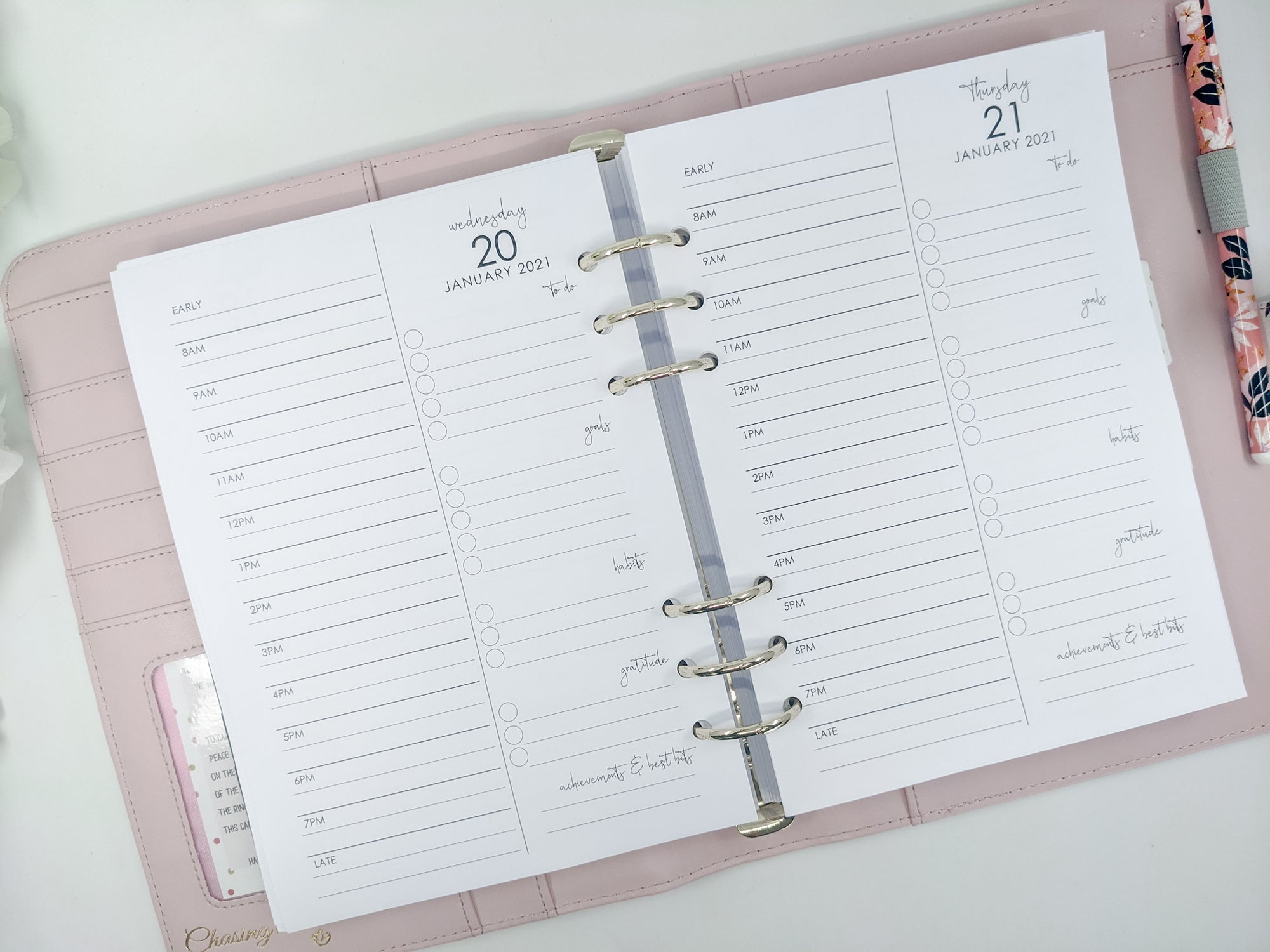 Daily Planner Inserts with productivity trackers