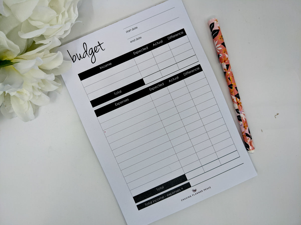 Planner Peace A5 budgeting notepad
