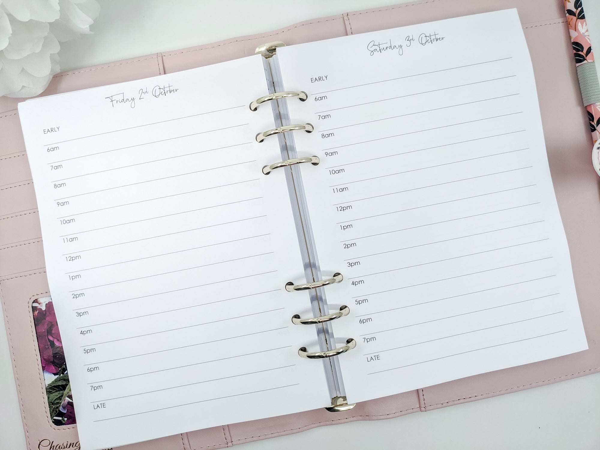 A5 Daily Simple Planner Inserts