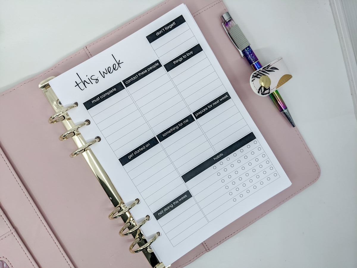 This Week B6 Planner Refill