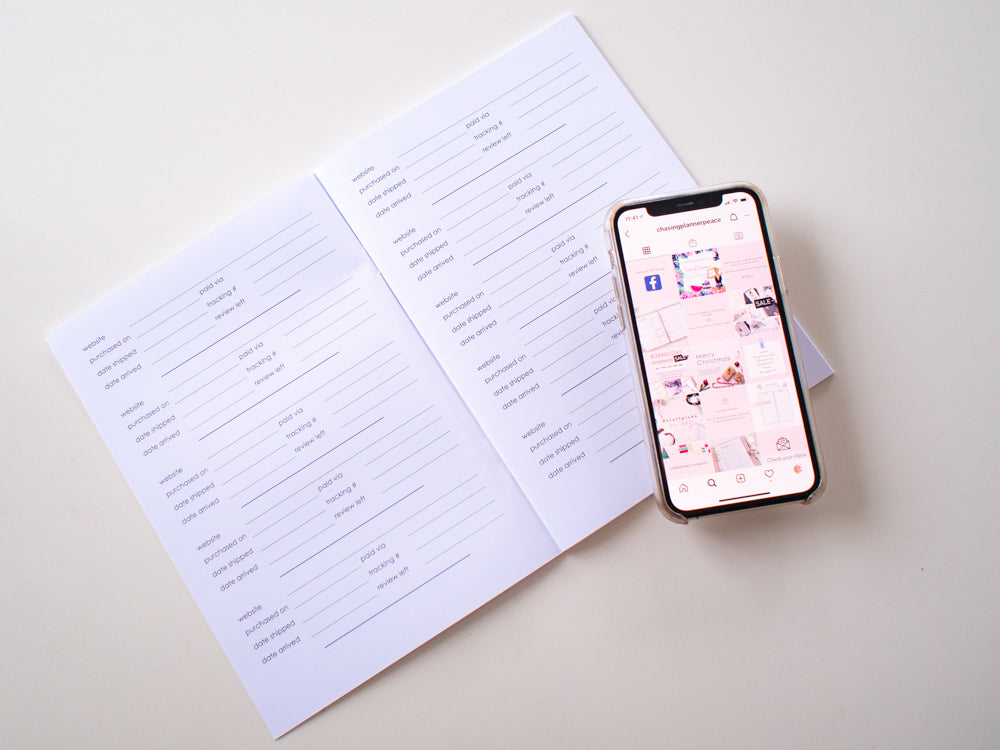 Online Shopping Tracker A5 Traveler's Notebook Inserts