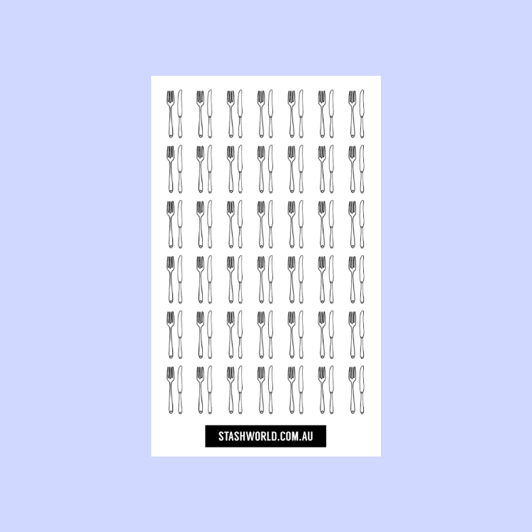 Cutlery Sticker Sheet (Stash Sticker Club)
