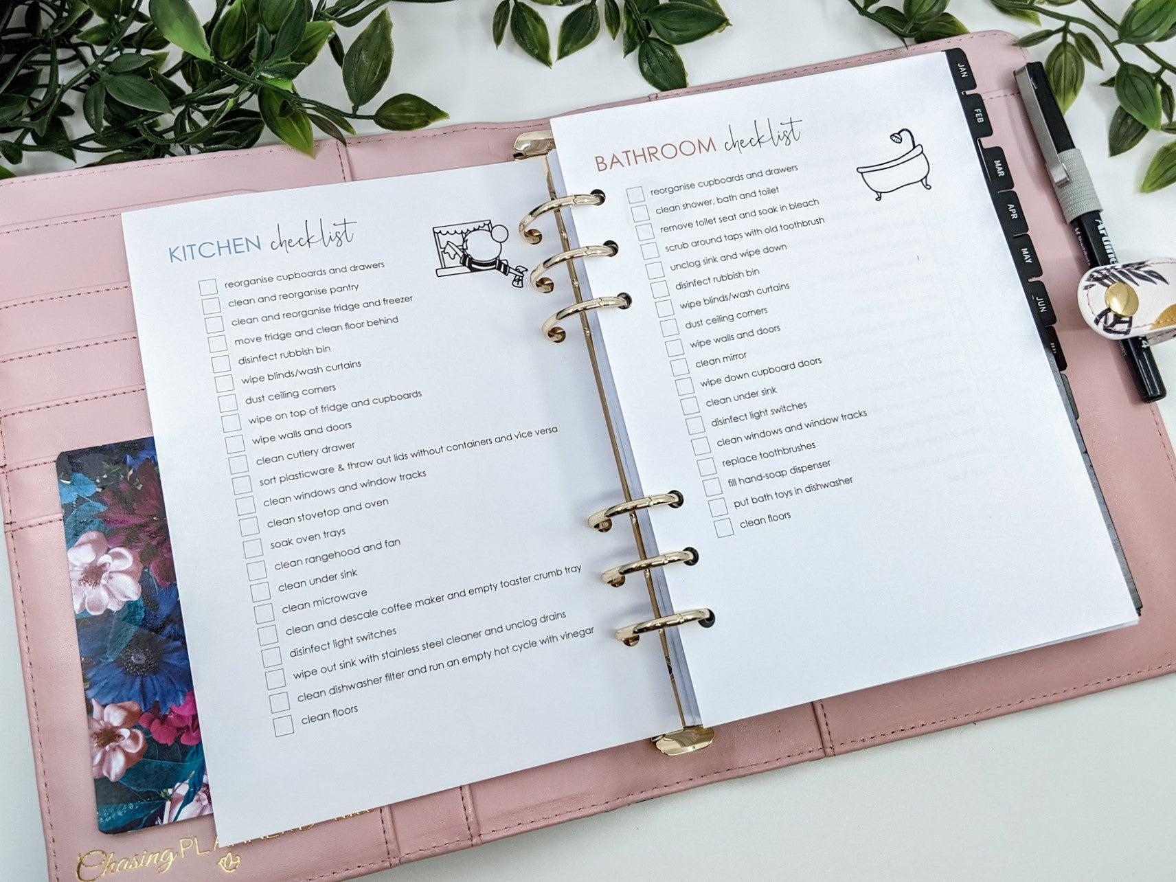 Spring Cleaning A5 planner refills