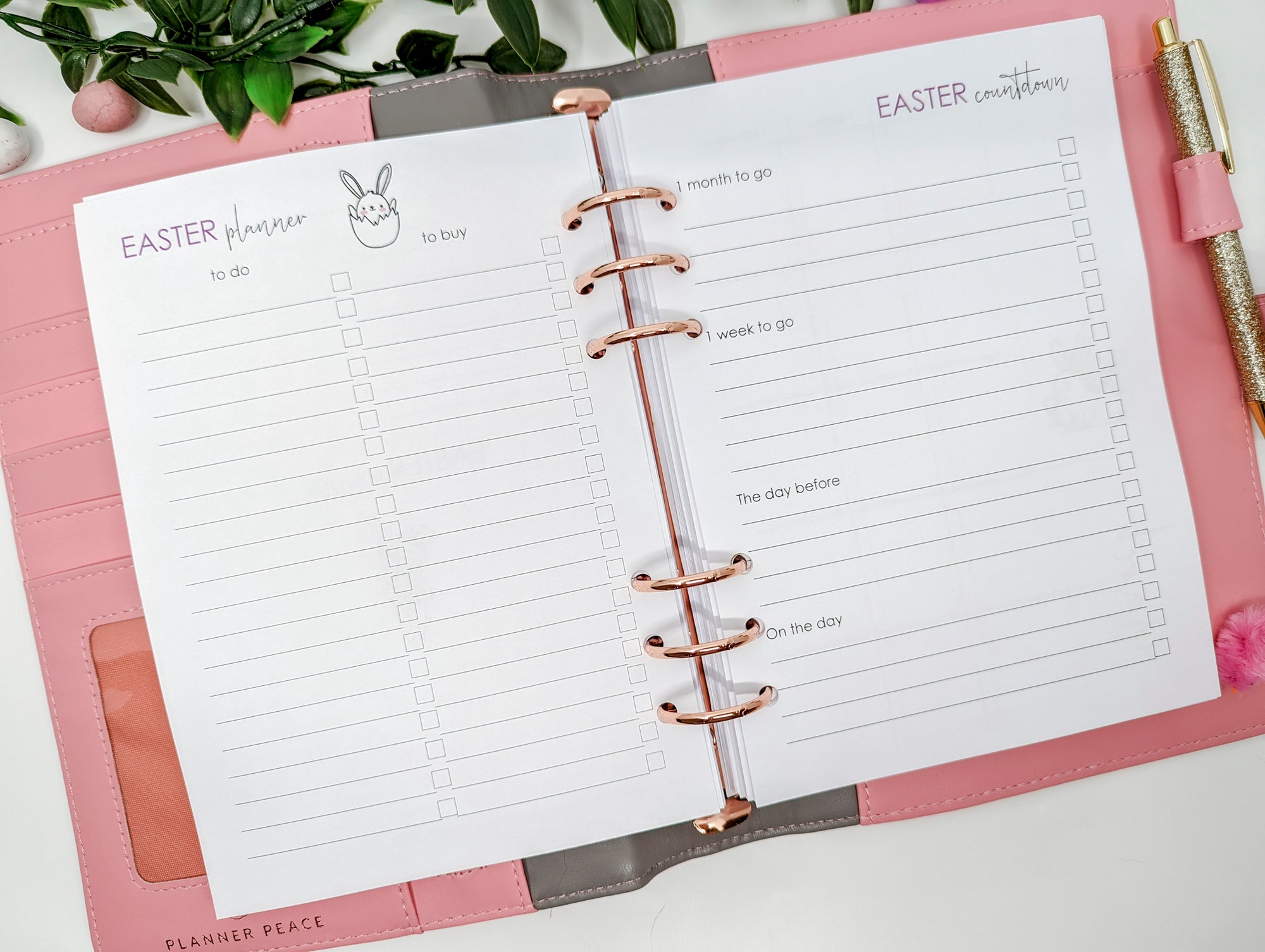 Easter planner inserts for Planner Peace Australia