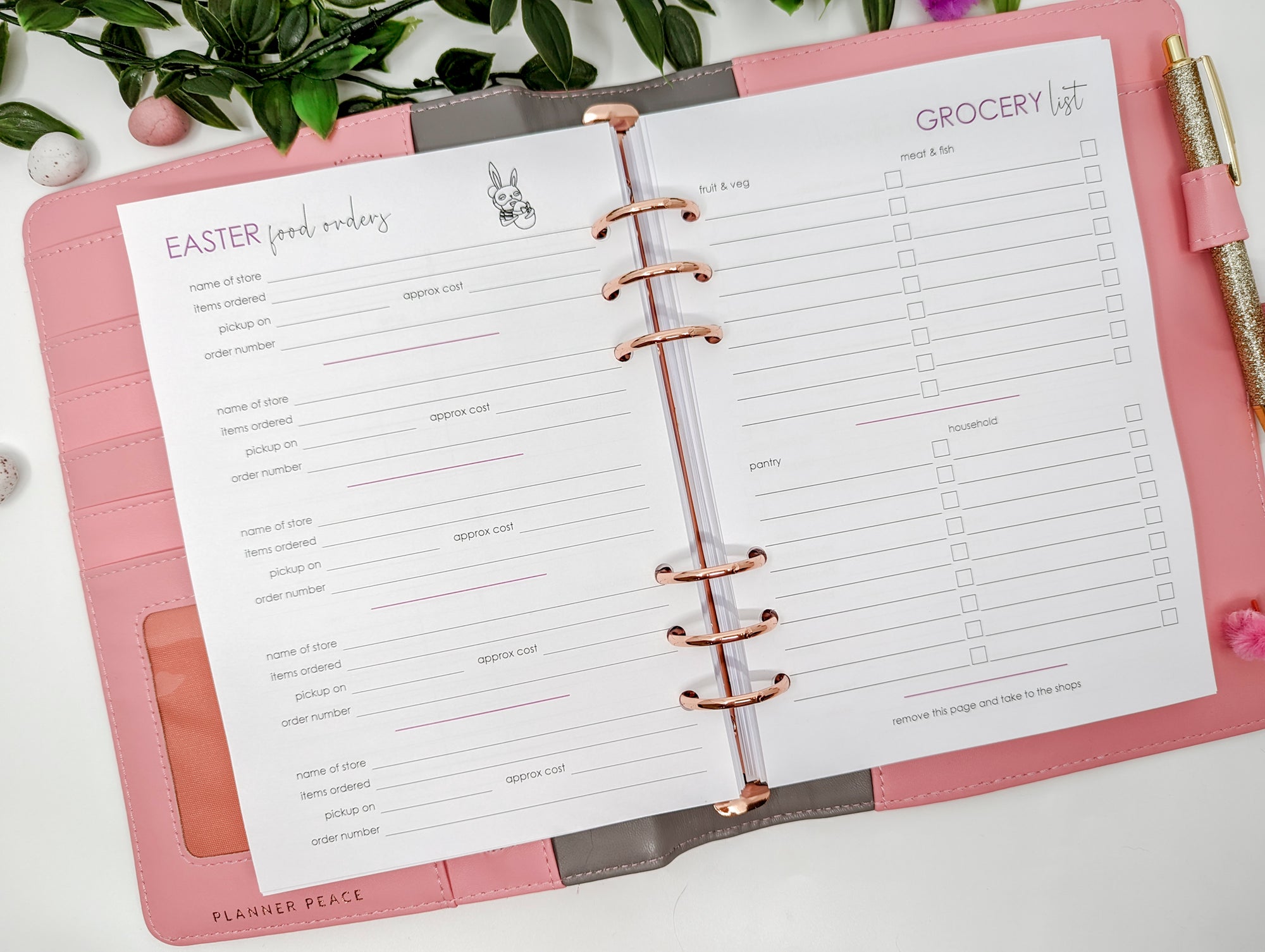 A5 planner inserts for Easter planning