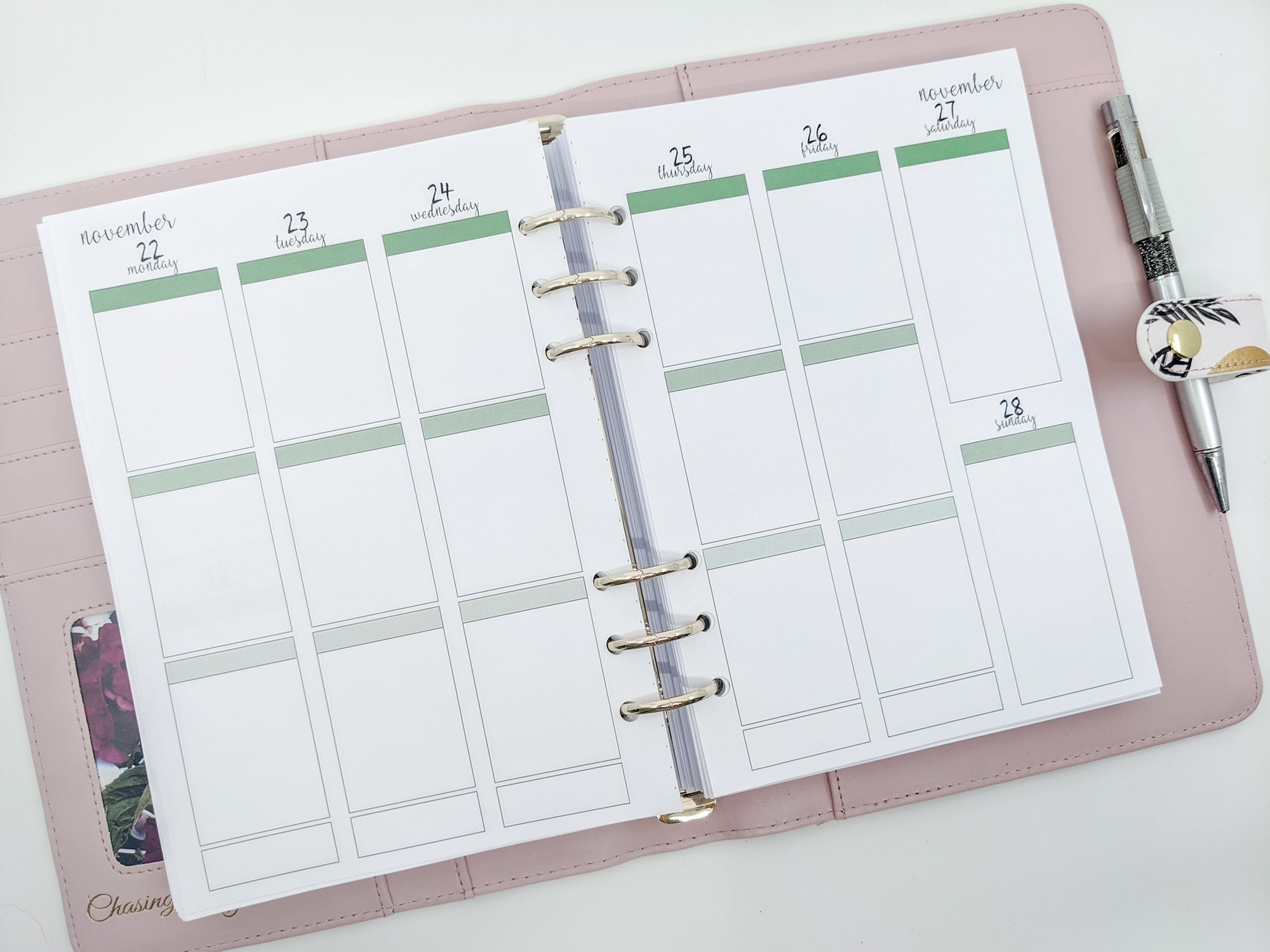 Vertical planner inserts by Planner Peace