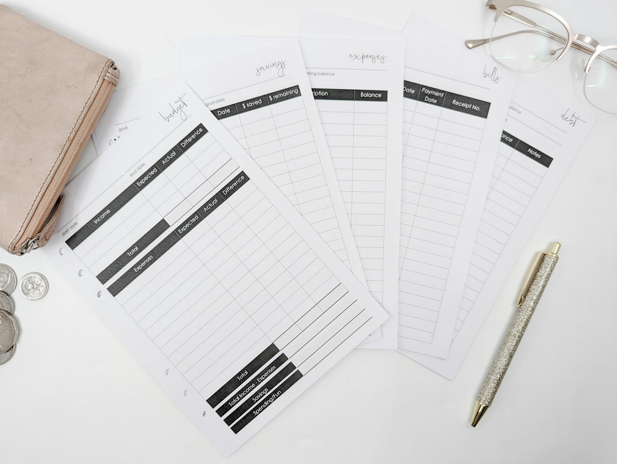 A5 budget insert bundle