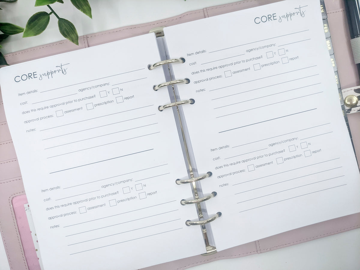 NDIS Planner Insert Pack