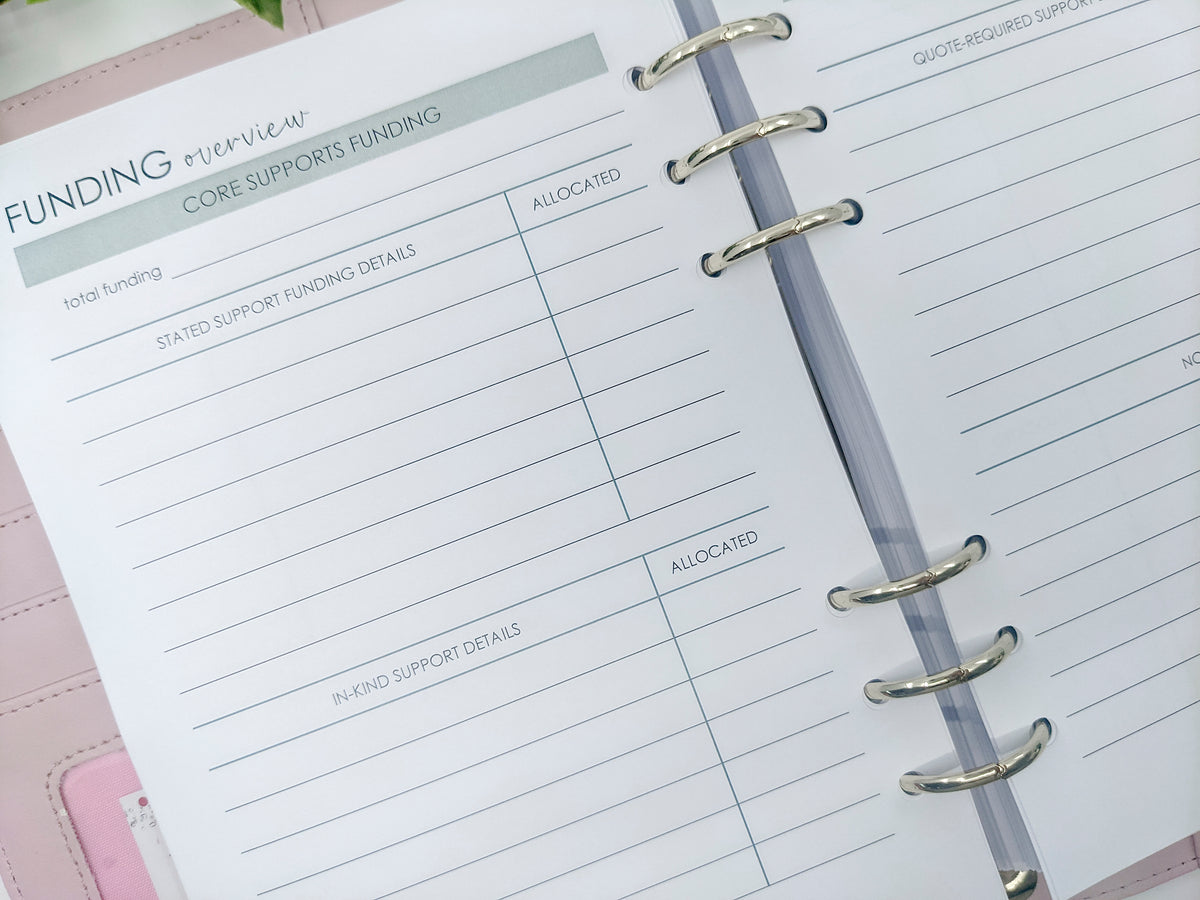 NDIS Planner Insert Pack