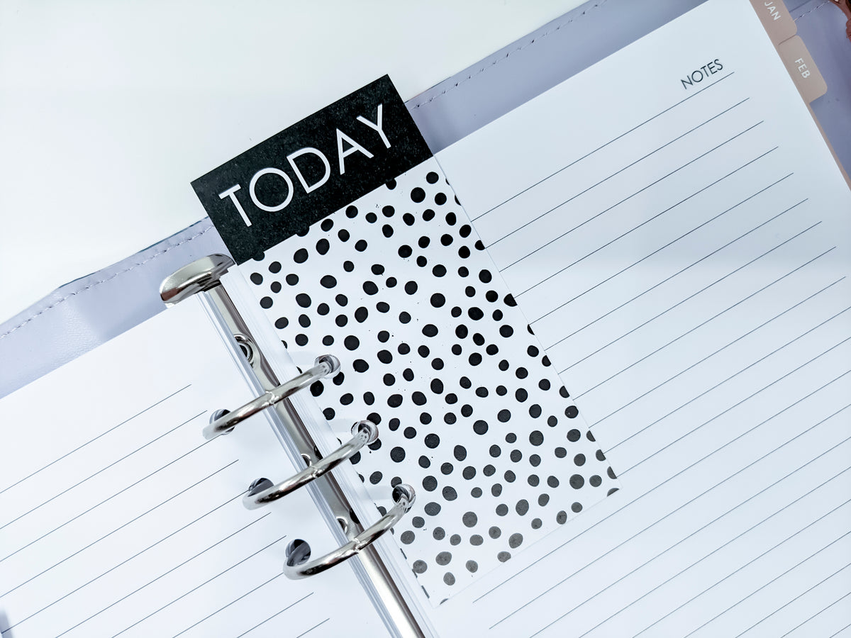 &quot;TODAY&quot; Page Marker -  Black and White Dots