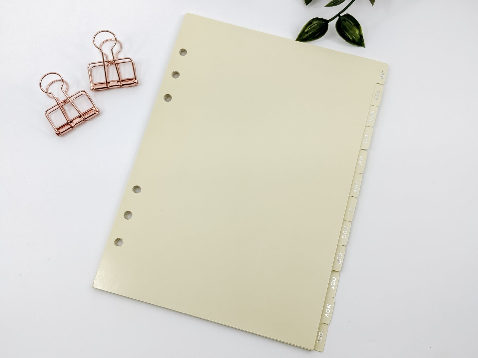 A5 yellow monthly planner dividers