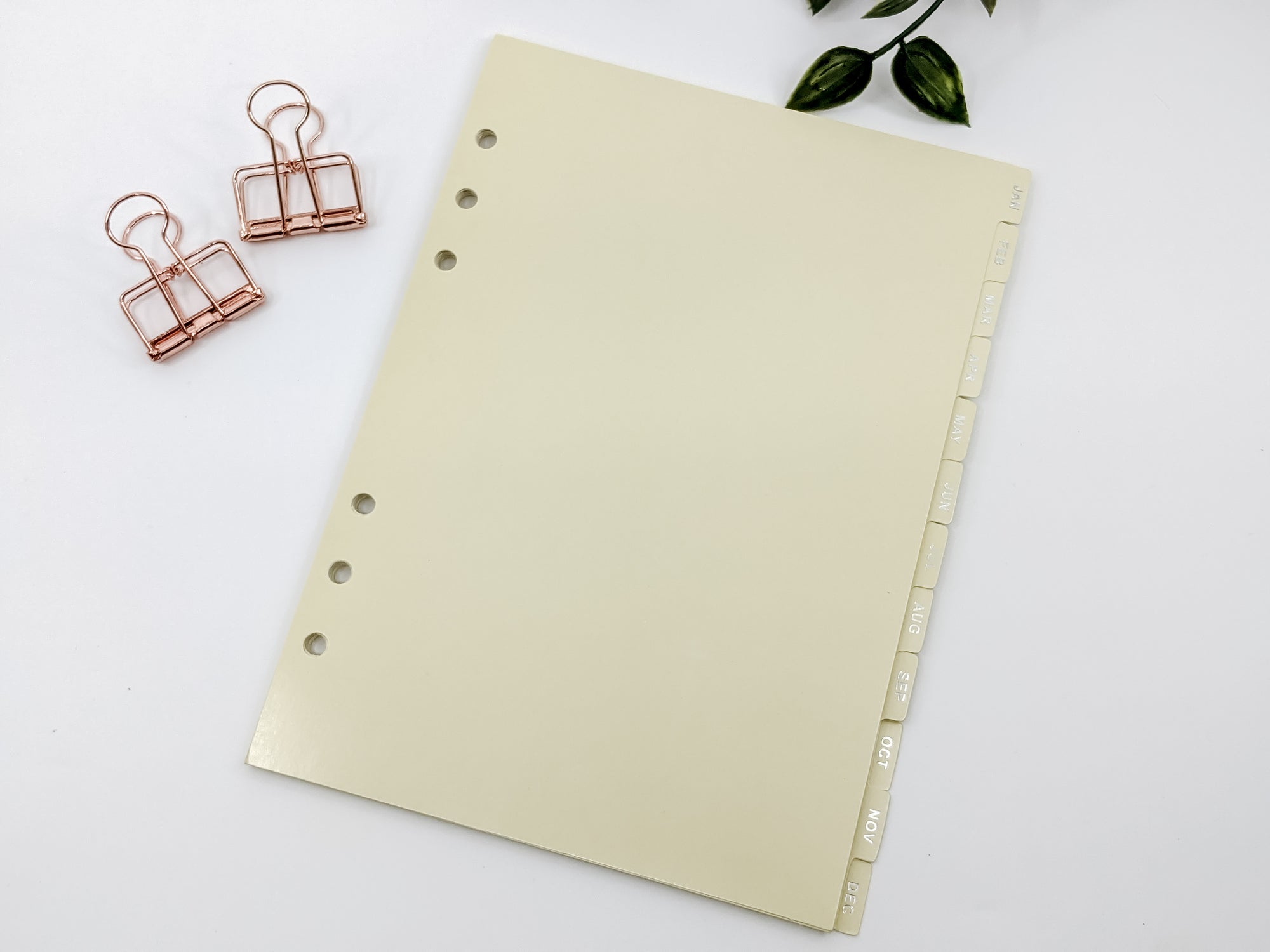 A5 yellow planner dividers