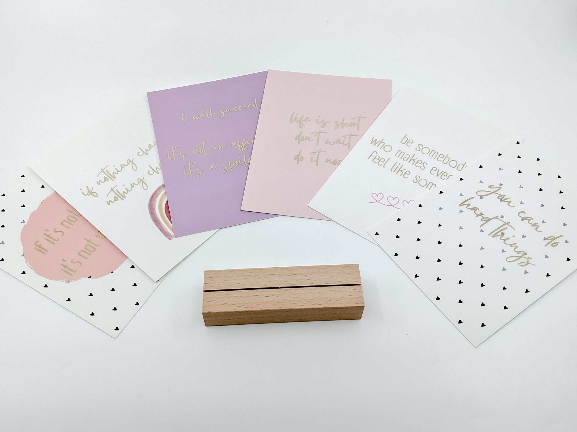 Gold Foiled Inspiration Cards & Stand
