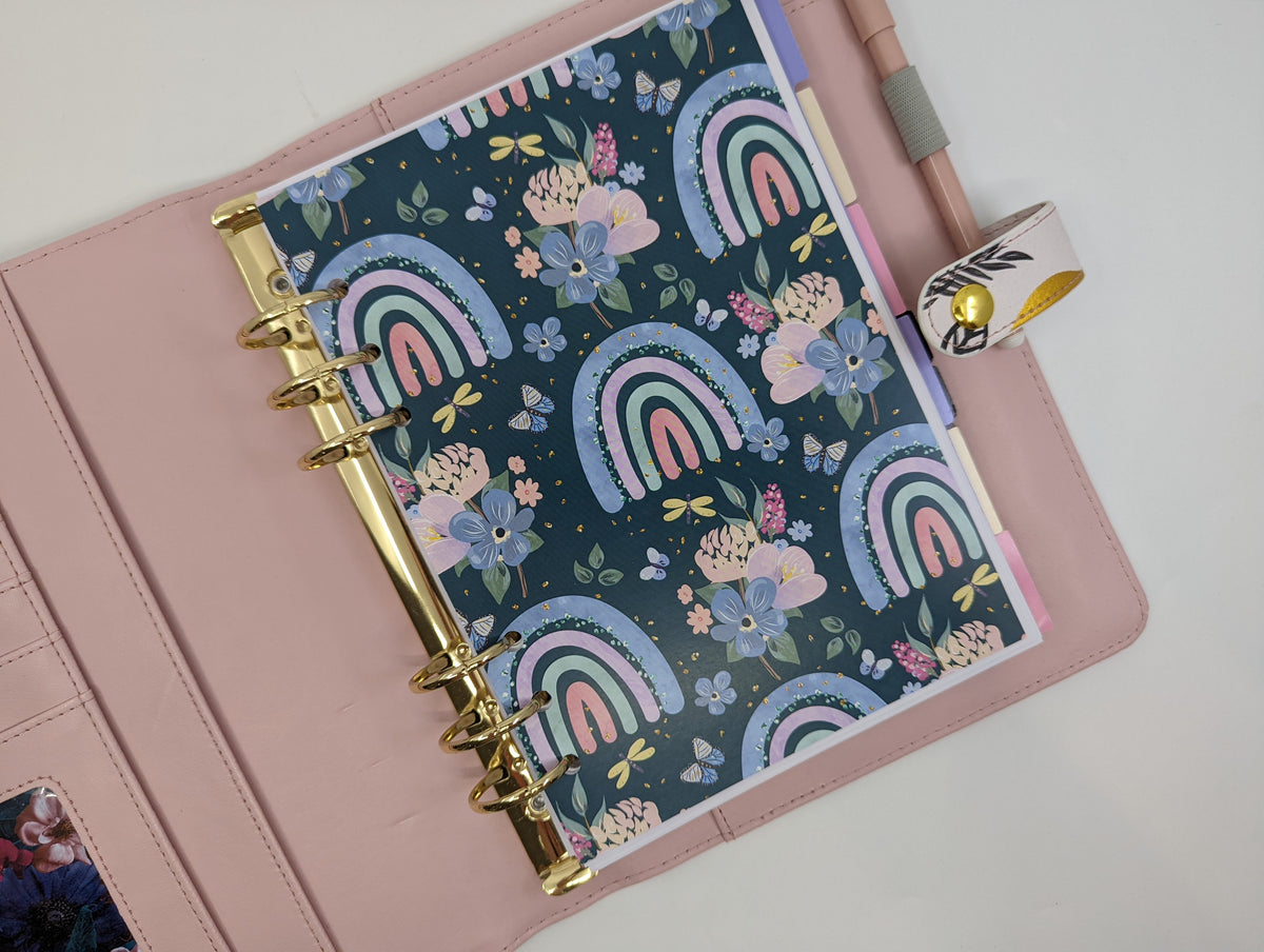 Rainbow Flower Planner Dashboard (B6 and Personal size)