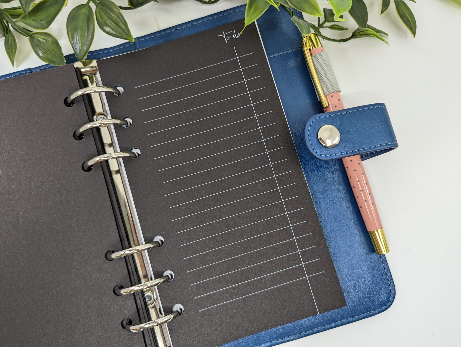 Personal size Blackout to do list planner refill