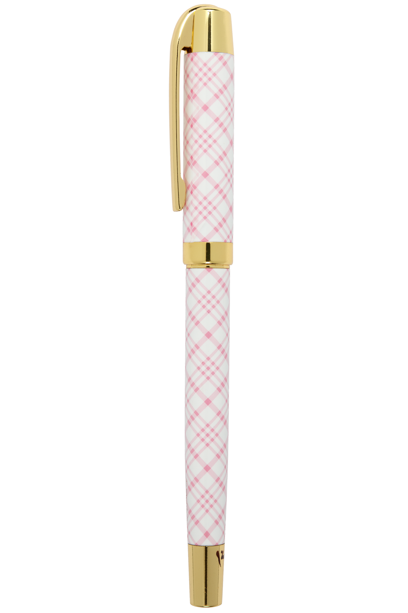 Pink Gingham Roller Ball Pen