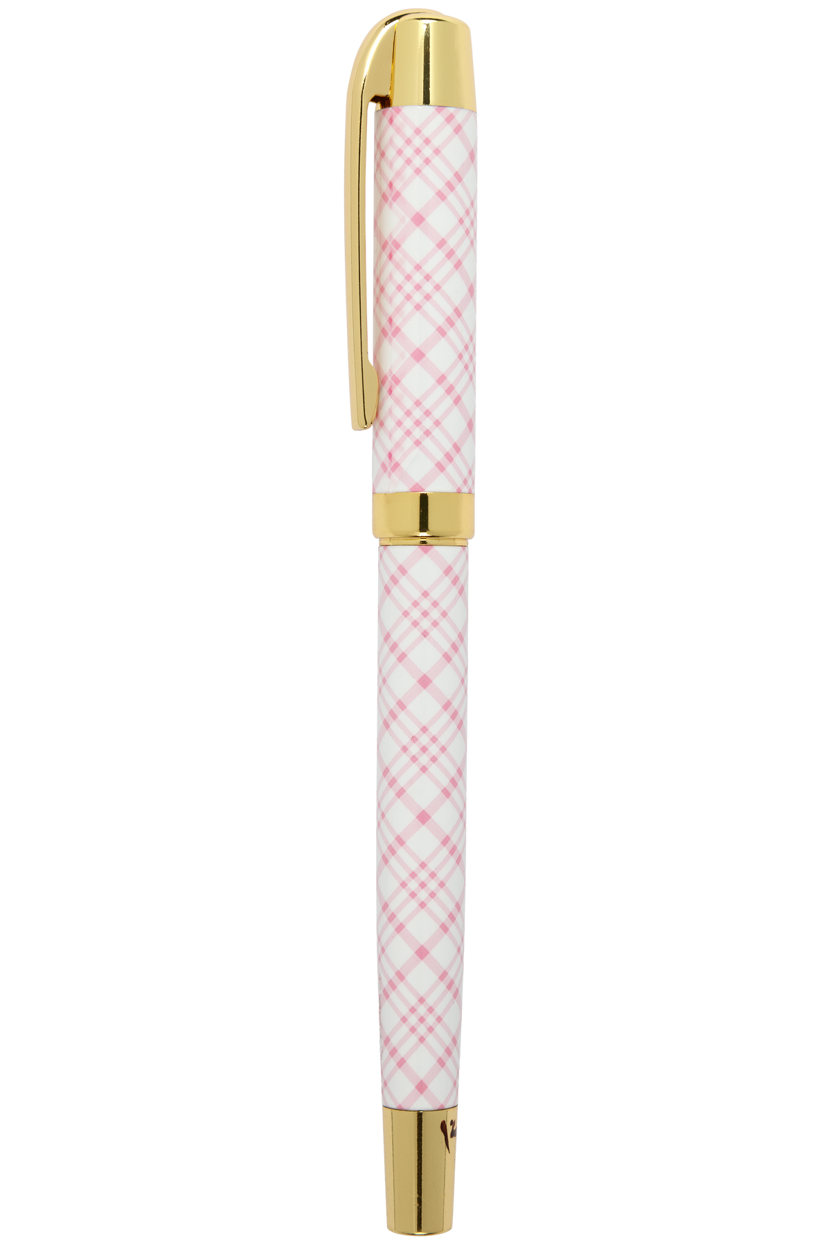 Pink Gingham Roller Ball Pen