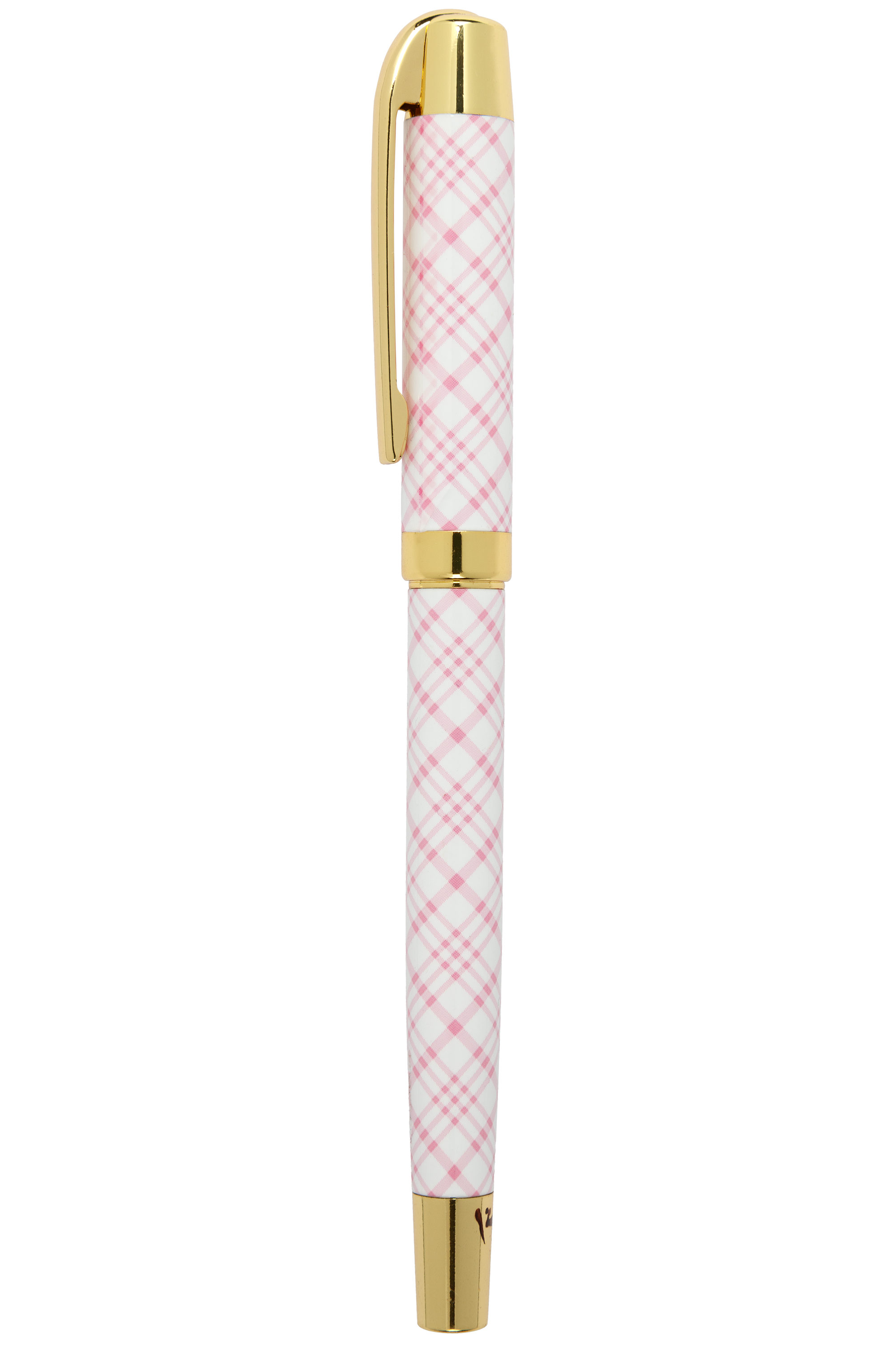 Pink Gingham Roller Ball Pen