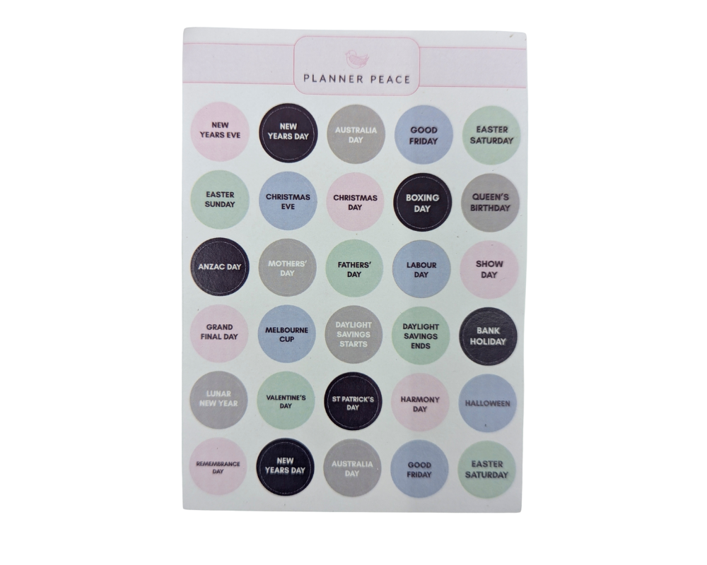 Planner Peace Sticker Sheet Pack - Style 1 - 5 sheets