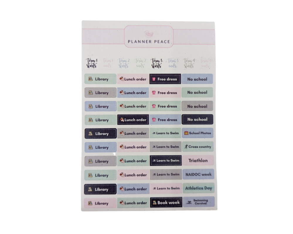 Planner Peace Sticker Sheet Pack - Style 1 - 5 sheets