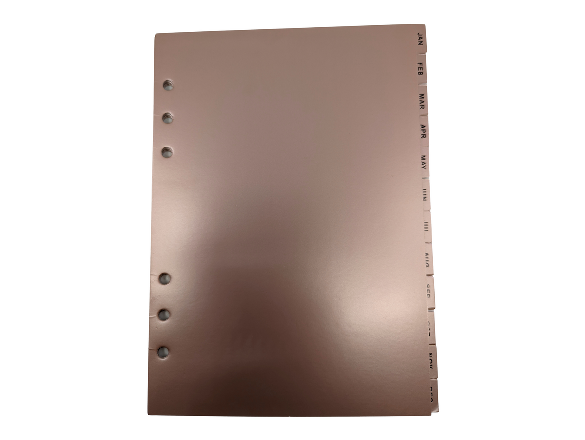 A5 Monthly Dividers  - Rose Gold