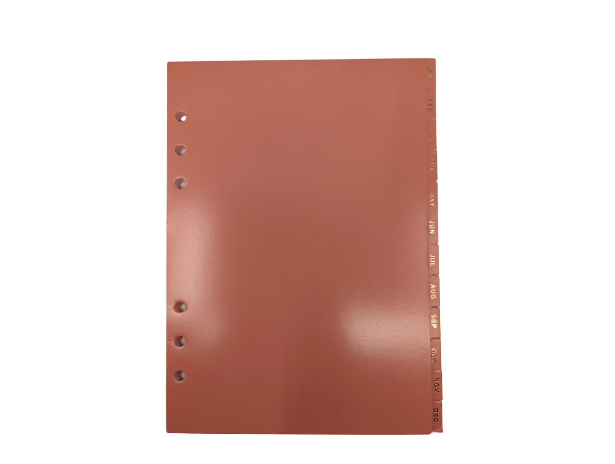 A5 monthly dividers - peach