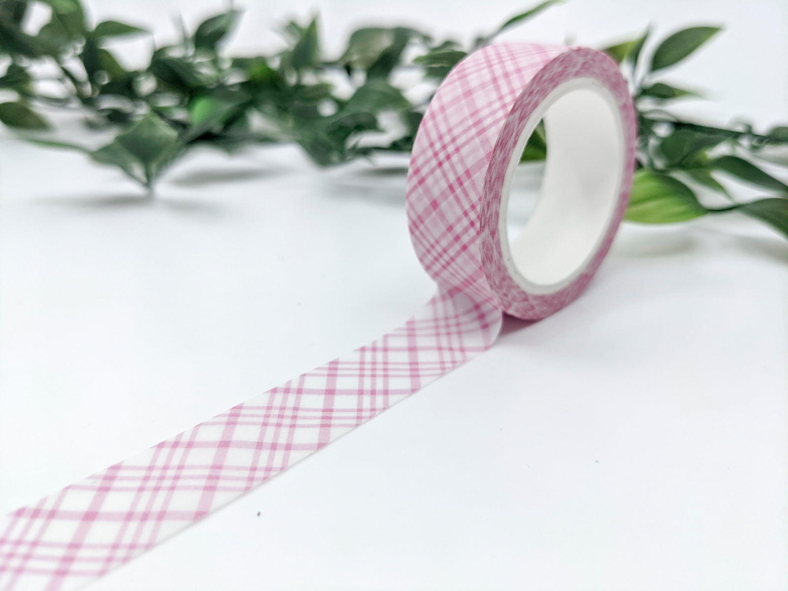 Pink and White Gingham Washi