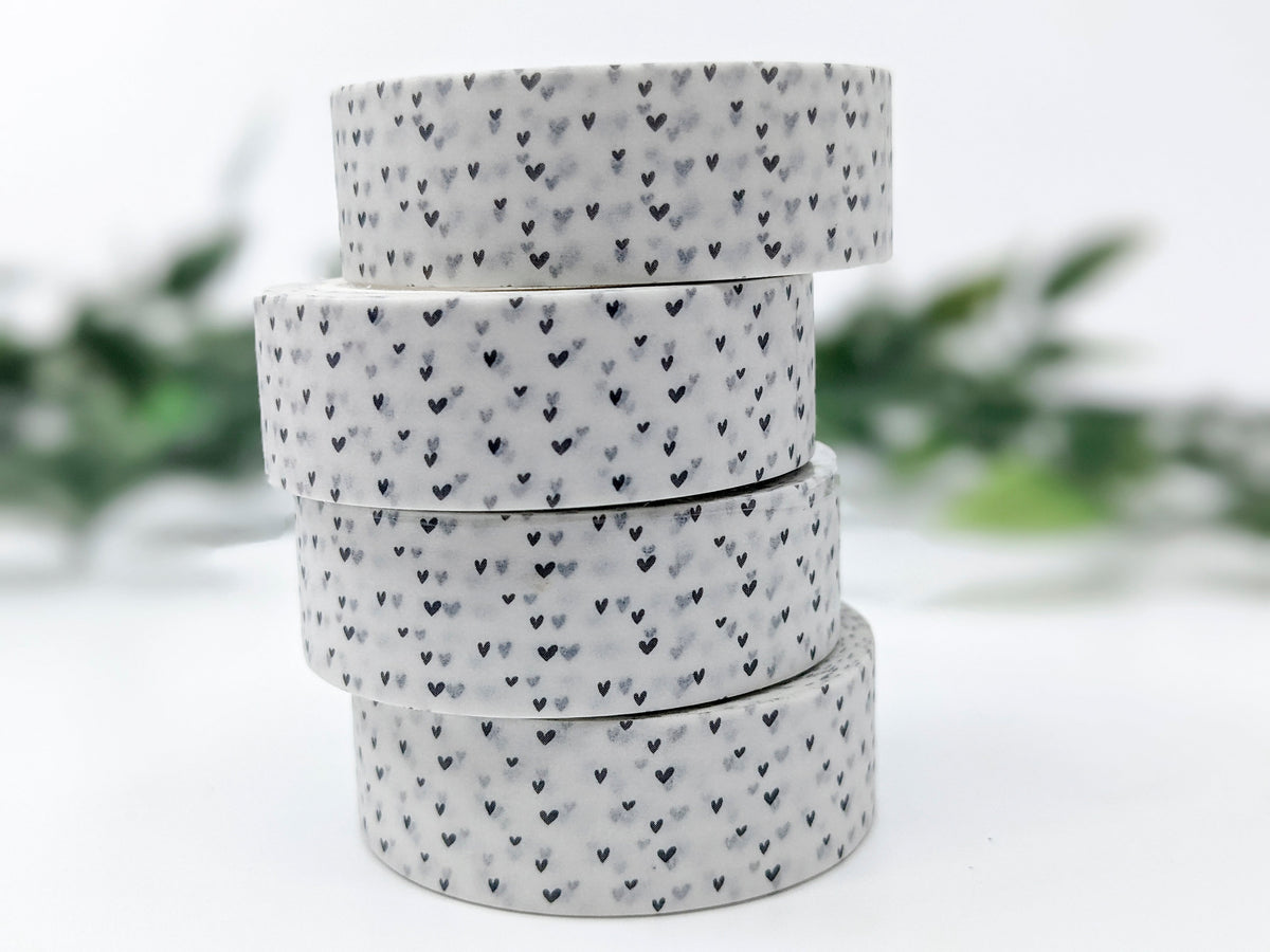 Black and White Hearts Washi