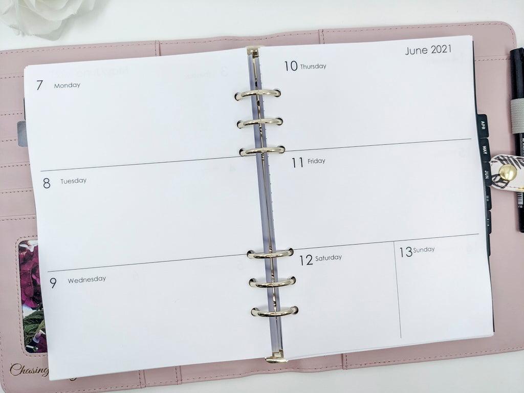 A5 planner diary refills horizontal unlined