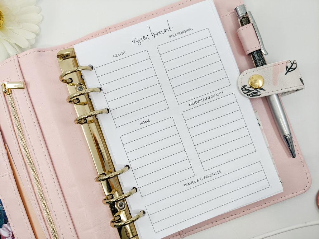Vision Board Planner Refill for B6 size ring planners Planner Peace