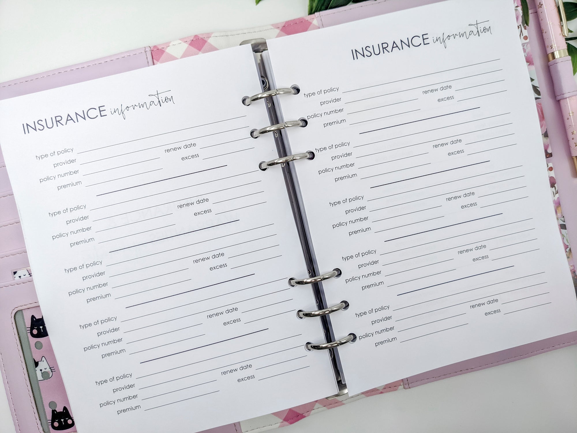 A5 planner inserts household bundle