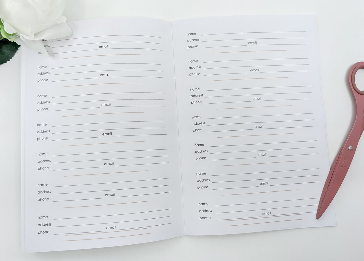 Contacts &amp; Addresses Traveler&#39;s Notebook Insert - B6 Size